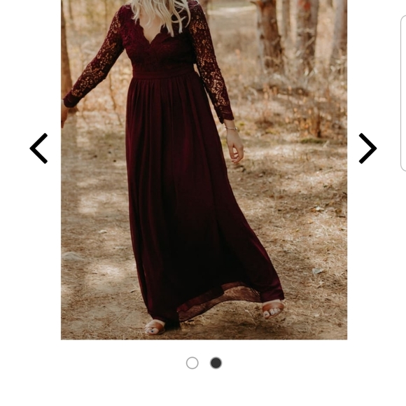 Awaken My Love Burgundy Long Sleeve Lace Maxi Dress - Picture 3 of 7
